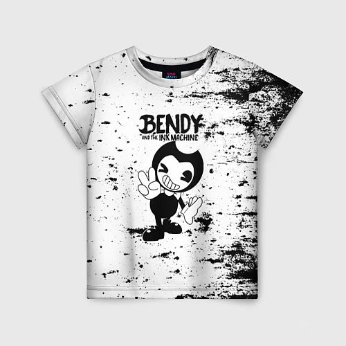 Детская футболка Bendy and the ink machine - Black & White / 3D-принт – фото 1