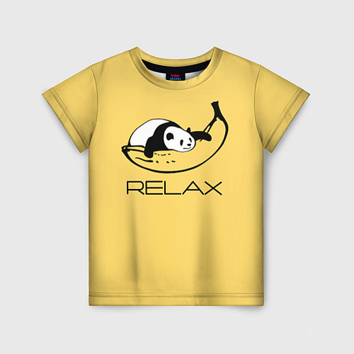 Детская футболка Relax - панда на банане / 3D-принт – фото 1