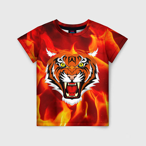 Детская футболка Fire Tiger Face 2022 / 3D-принт – фото 1