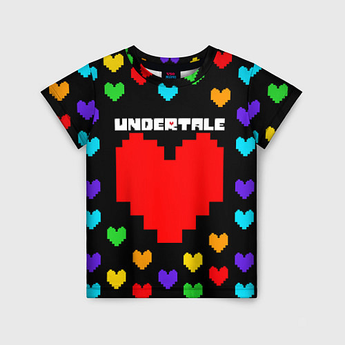 Детская футболка UNDERTALE HEART COLOR HEROES / 3D-принт – фото 1