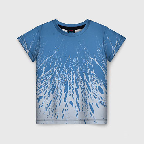 Детская футболка Коллекция Rays Лучи Голубой и серый Абстракция 650 / 3D-принт – фото 1