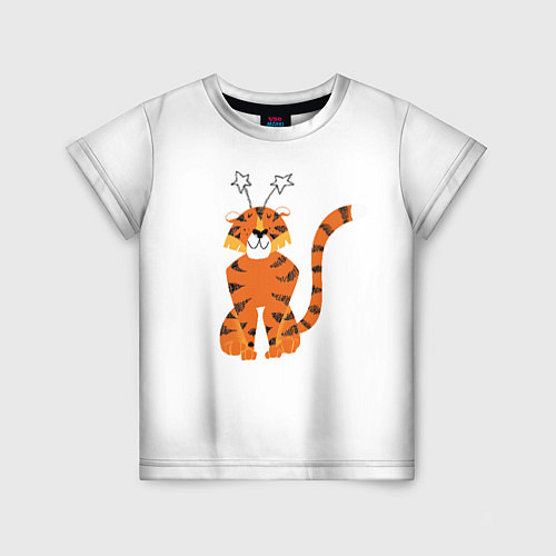 Детская футболка Тигр новогодний / 3D-принт – фото 1