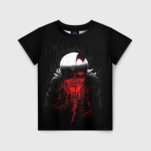 Детская футболка UNDERTALE SANS BLOOD ROSE / 3D-принт – фото 1