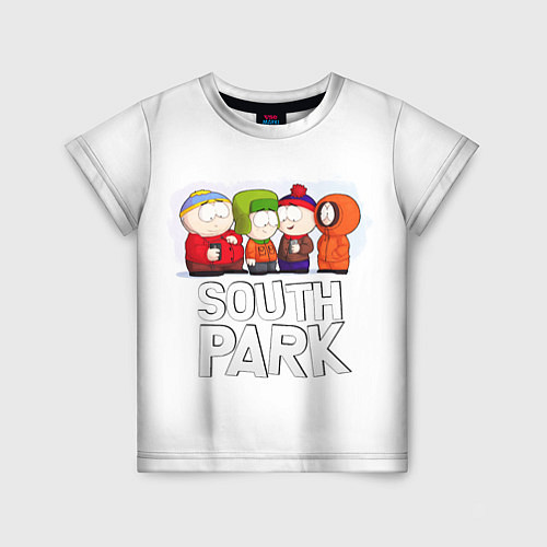 Детская футболка South Park - Южный парк Кенни, Кайл, Стэн и Эрик / 3D-принт – фото 1