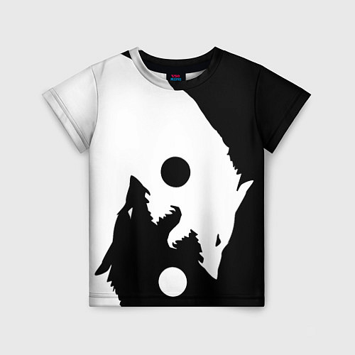 Детская футболка Волки Инь и Янь Добро и Зло / 3D-принт – фото 1