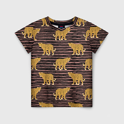 Детская футболка Леопарды паттерн / 3D-принт – фото 1