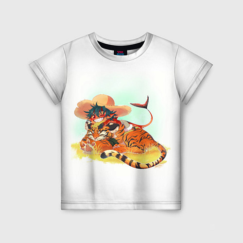 Детская футболка Тигр и Акула / 3D-принт – фото 1