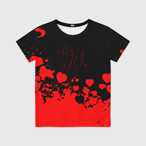 Детская футболка Adele Сердечки Автограф / 3D-принт – фото 1