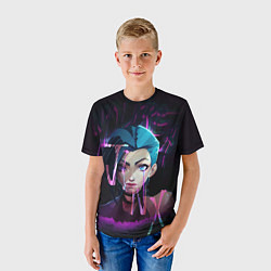 Футболка детская League Of Legends Jinx neon, цвет: 3D-принт — фото 2