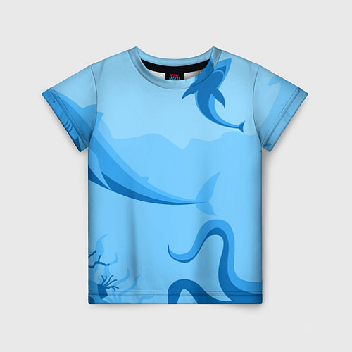 Детская футболка МоРское Дно с Акулами / 3D-принт – фото 1