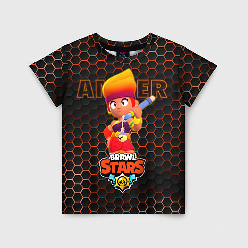 Детская футболка Амбер BRAWL STARS соты / 3D-принт – фото 1