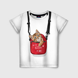Детская футболка Карманный котенок