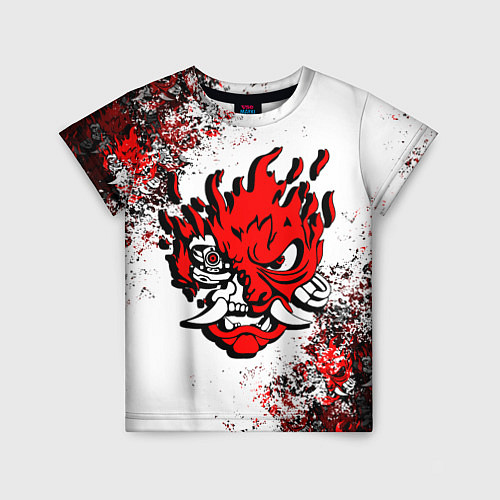 Детская футболка SAMURAI CYBERPUNK 2077 RED LOGO / 3D-принт – фото 1