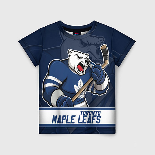 Детская футболка Торонто Мейпл Лифс, Toronto Maple Leafs Маскот / 3D-принт – фото 1