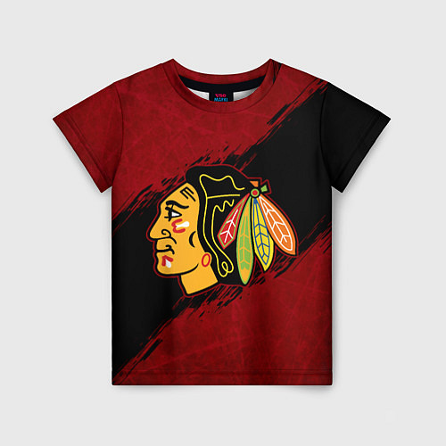 Детская футболка Chicago Blackhawks, Чикаго Блэкхокс / 3D-принт – фото 1