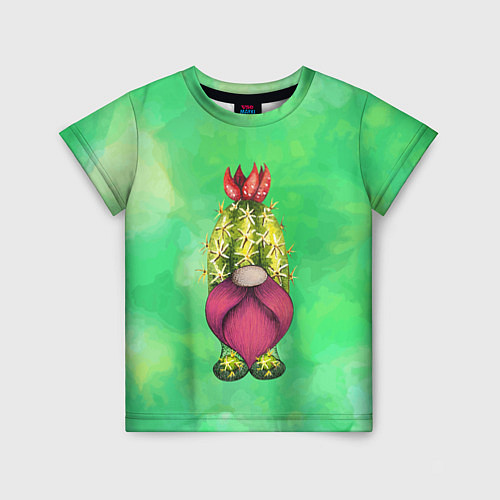 Детская футболка Гном - кактус / 3D-принт – фото 1
