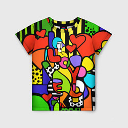 Футболка детская Romero Britto - love you, цвет: 3D-принт