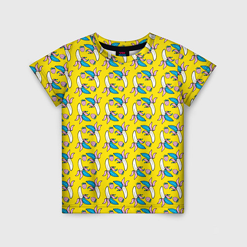 Детская футболка Летний узор Забавные бананчики / 3D-принт – фото 1
