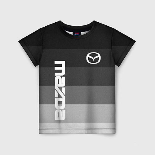 Детская футболка Мазда, Mazda, Серый градиент / 3D-принт – фото 1