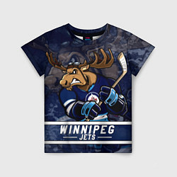 Футболка детская Виннипег Джетс, Winnipeg Jets Маскот, цвет: 3D-принт