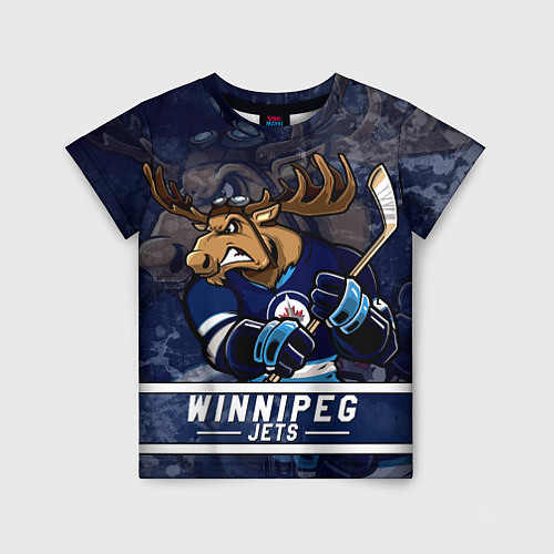 Детская футболка Виннипег Джетс, Winnipeg Jets Маскот / 3D-принт – фото 1