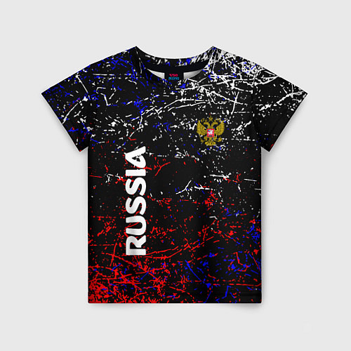 Детская футболка Russia Штрихи / 3D-принт – фото 1