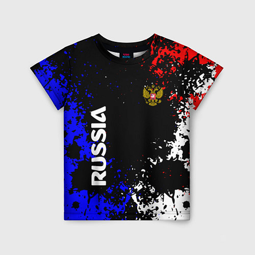 Детская футболка Russia Брызги красок / 3D-принт – фото 1