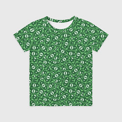 Футболка детская Зелёные Банкноты, цвет: 3D-принт