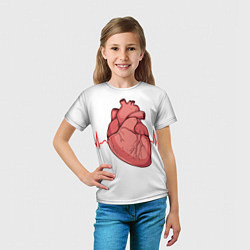 Футболка детская Анатомия сердца, цвет: 3D-принт — фото 2