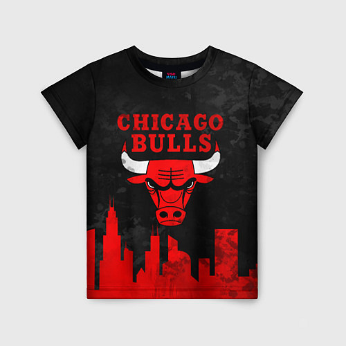 Детская футболка Chicago Bulls, Чикаго Буллз Город / 3D-принт – фото 1