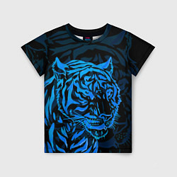 Детская футболка Голубой тигр Blue