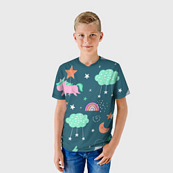 Футболка детская Летающий единорог, цвет: 3D-принт — фото 2