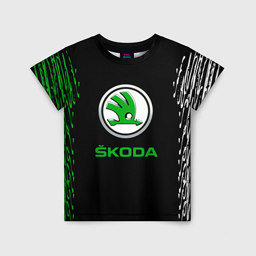 Детская футболка Skoda нарисованные линии / 3D-принт – фото 1