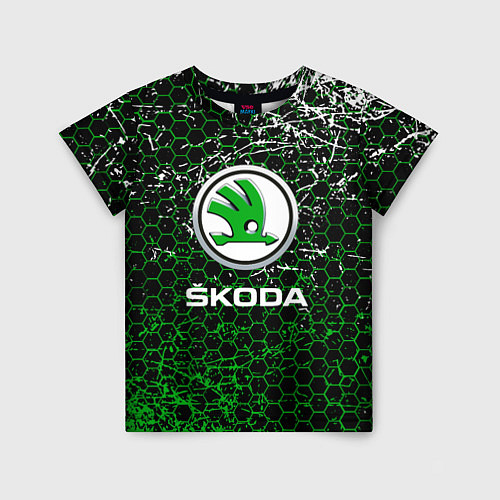 Детская футболка Skoda: Соты / 3D-принт – фото 1