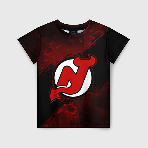 Детская футболка New Jersey Devils, Нью Джерси Девилз / 3D-принт – фото 1