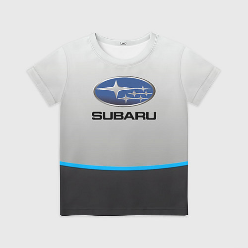 Детская футболка Subaru Неоновая полоса / 3D-принт – фото 1