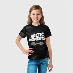 Футболка детская Arctic Monkeys Серая Геометрия, цвет: 3D-принт — фото 2