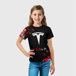 Футболка детская Tesla sport auto, цвет: 3D-принт — фото 2