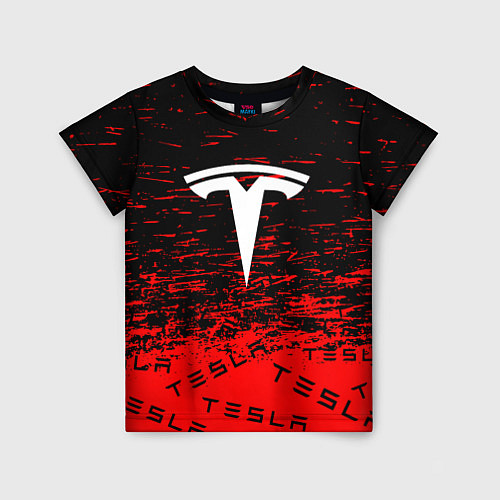 Детская футболка Tesla sport red / 3D-принт – фото 1
