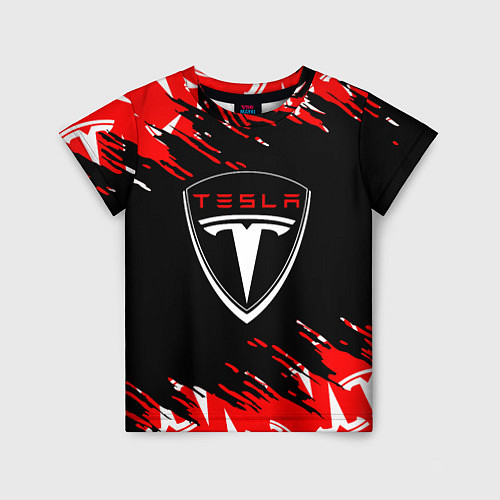 Детская футболка Tesla - Logo Sport Auto / 3D-принт – фото 1
