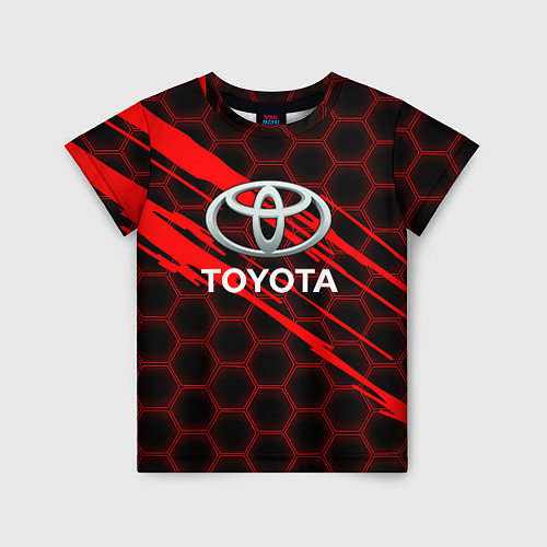 Детская футболка Toyota: Красные соты / 3D-принт – фото 1