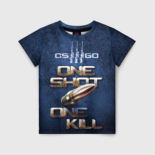 Детская футболка One Shot One Kill CS GO / 3D-принт – фото 1