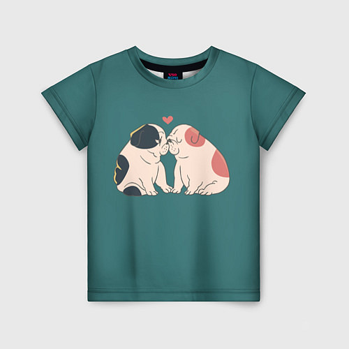 Детская футболка Влюблённые бульдоги / 3D-принт – фото 1