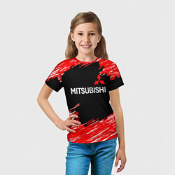 Футболка детская Mitsubishi размытые штрихи, цвет: 3D-принт — фото 2