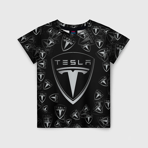 Детская футболка TESLA BIG LOGO PATTERN / 3D-принт – фото 1