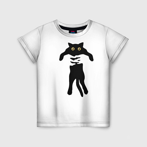 Детская футболка Кот в руках / 3D-принт – фото 1