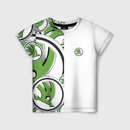 Детская футболка Skoda Half Pattern Logo / 3D-принт – фото 1