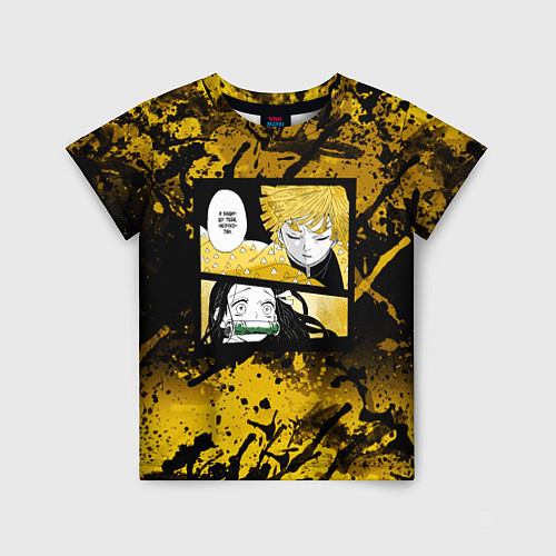 Детская футболка Клинок, рассекающий демонов Зеницу, Незуко / 3D-принт – фото 1