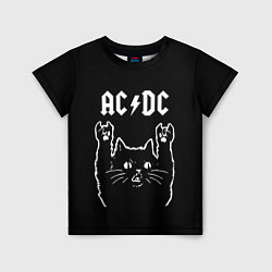 Детская футболка AC DC, Рок кот