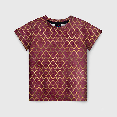 Детская футболка Gold & Red pattern / 3D-принт – фото 1